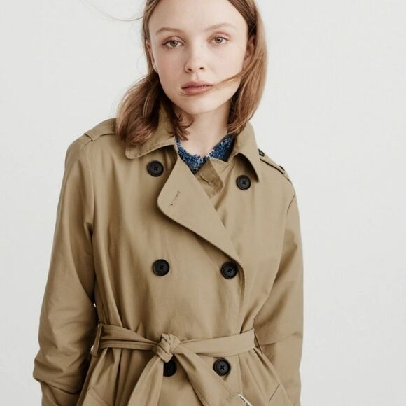 NWT Abercrombie & Fitch Classic Tan Trench Coat Size XL - Picture 4 of 14